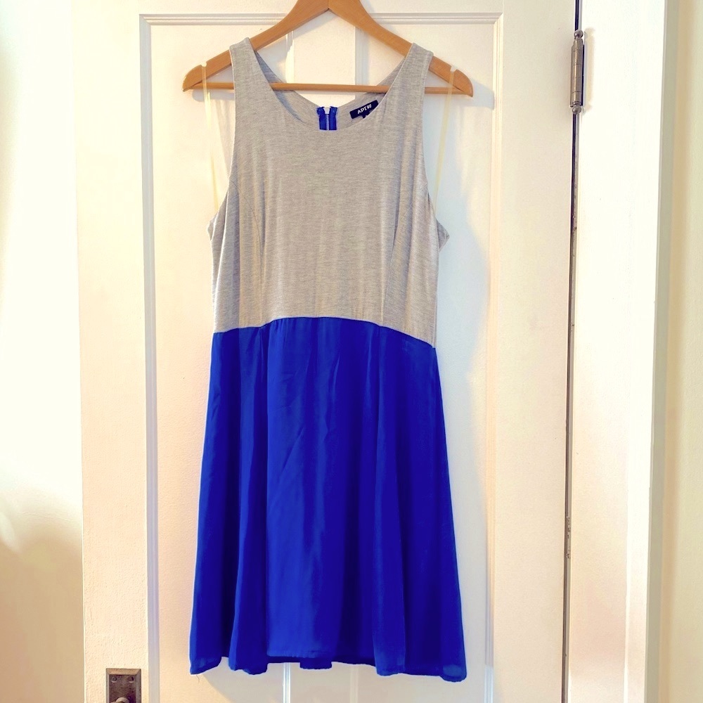 Host Pick 🔵 Colorblock Gray & Blue Dress